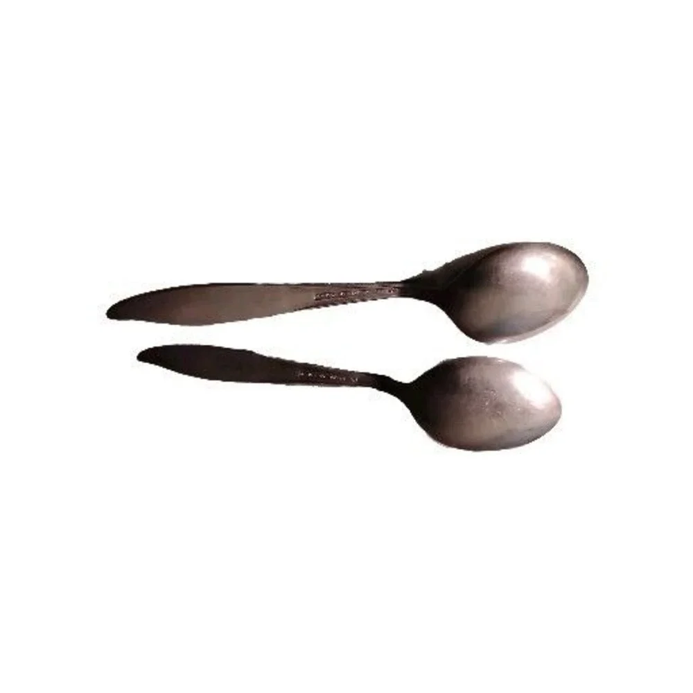 Silhouette Precious Rose Spoons Flatware Set of 2 Stainless Korea‎ Discontinued